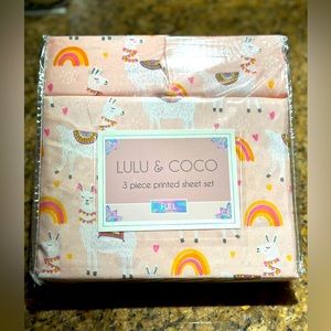 LULU & COCO Llama Themed - 3 Piece Sheet Set